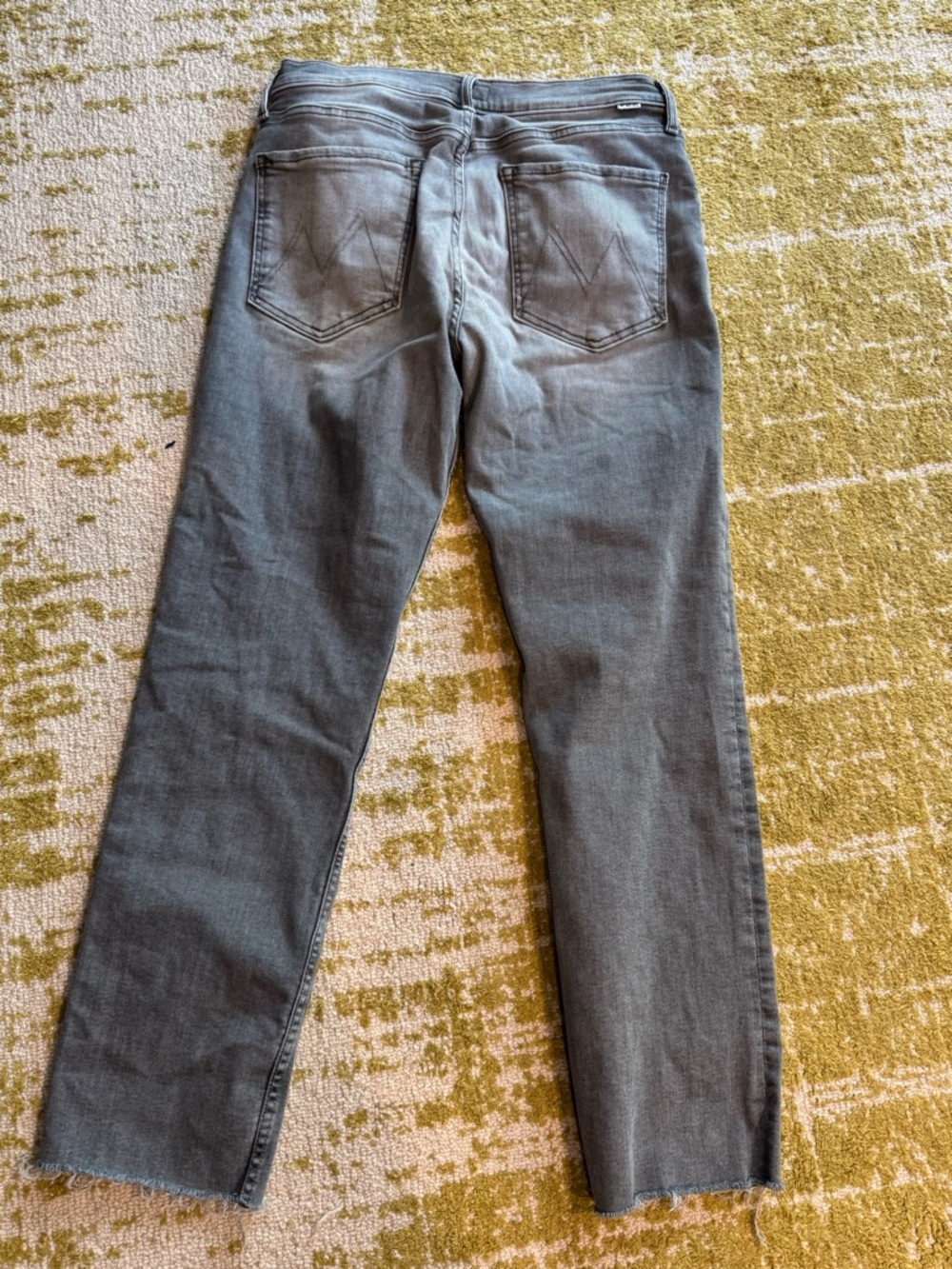 MOTHER Mid Rise Rider Skimp Jeans - Light Gray - Picture 2 of 4
